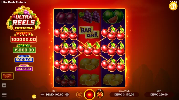 Ultra Reels Fruteria - kombinācijas izkrišana ar ķiršiem