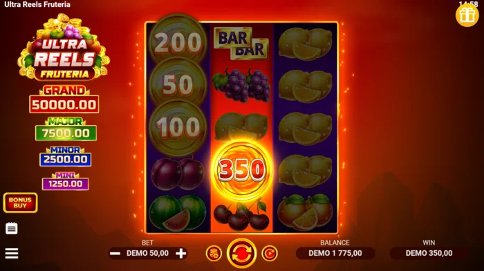 Ultra Reels Fruteria - Coin Collect monētas ar nominālvērtībām