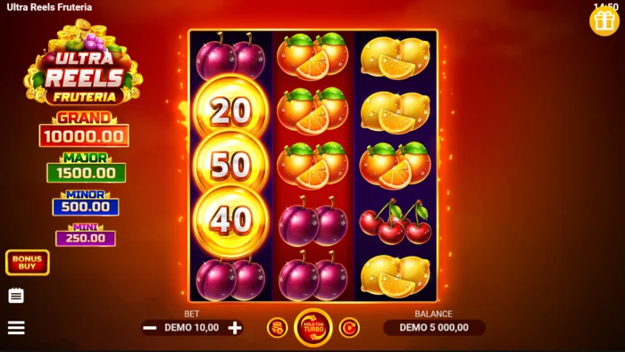 Ultra Reels Fruteria - galvenais spēles ekrāns 3x5